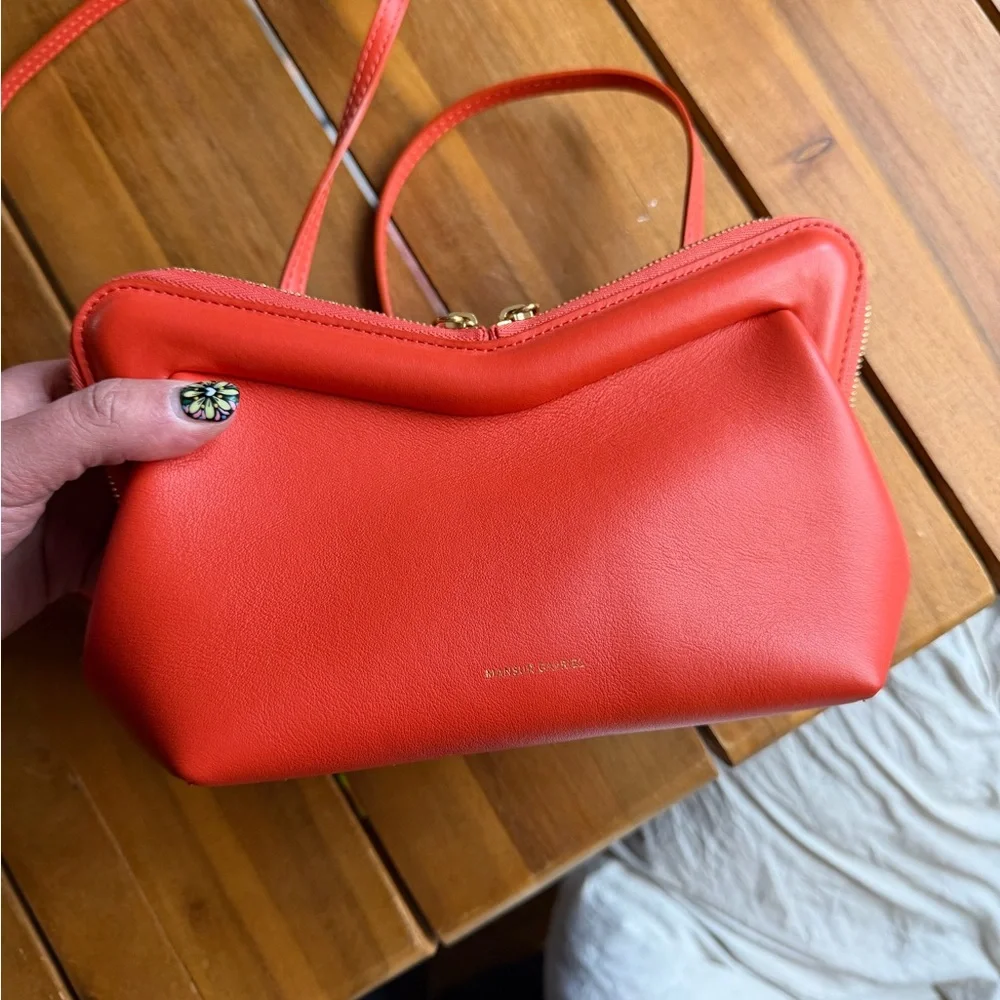 Mansur Gavriel Mini M Frame Leather Crossbody Bag Papaya EUC - Picture 1 of 8